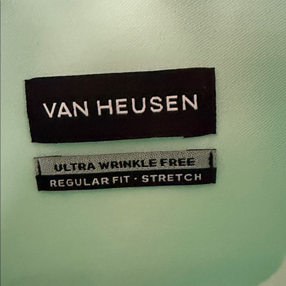 Van Heusen Mint Green Dress Shirt Size L 16-16 1/2. 32/33 - Picture 2 of 4